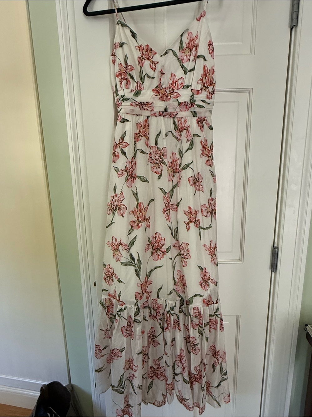 Intermix Spaghetti-Strap Maxi Dress - Pink Floral on White